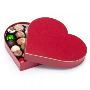 Heart Box (Red) with 36 Assorted Chocolates 520g
