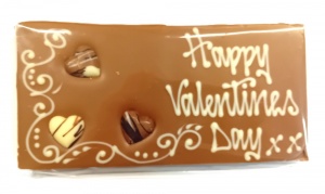 Message Bar (Milk Chocolate) 200g: Happy Valentines Day (Hearts)