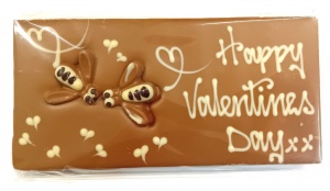 Message Bar (Milk Chocolate) 200g: Happy Valentines Day (Bees)